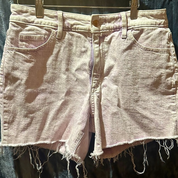 Light lavender acid wash cut off shorts #03 - Picture 1 of 6